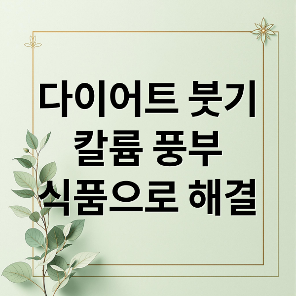 다이어트 붓기
칼륨 풍부
식품으로 해결 (다이어트 식단 칼륨 풍부 식품)