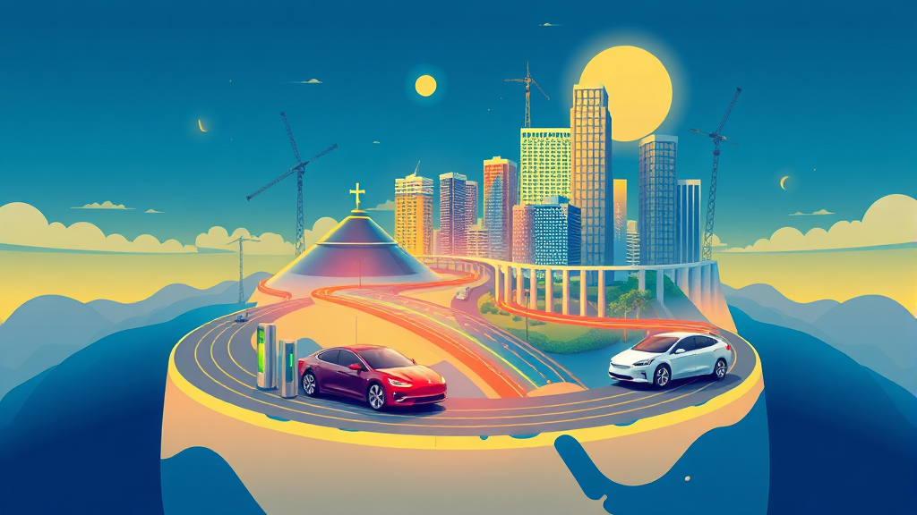 친환경 모빌리티 시대, 기업의 역할과 과제 (illustration 스타일)