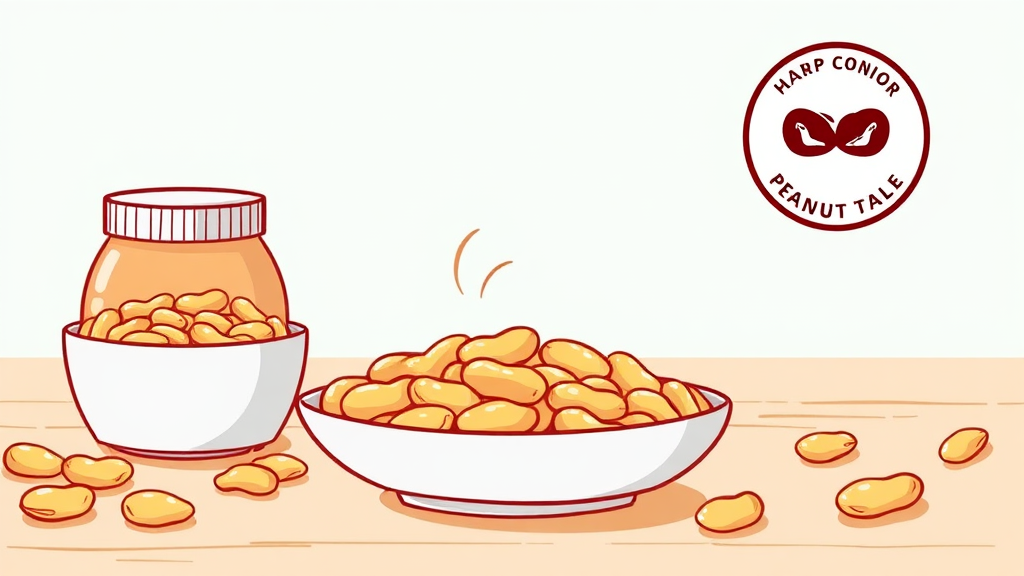 안전한 땅콩버터 선택 및 보관 (cartoon 스타일)
