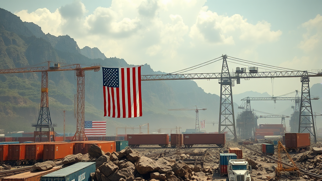 무역전쟁의 주요 원인과 발발 배경 (realistic 스타일)