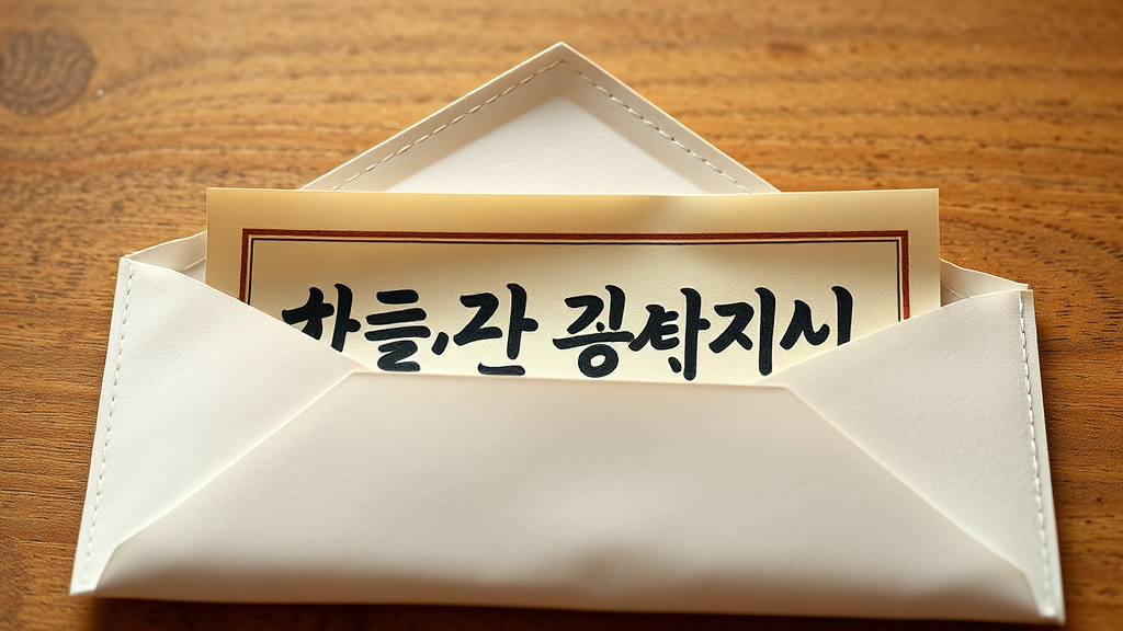 봉투: 금액 기재 방법 (realistic 스타일)