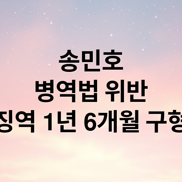 송민호
병역법 위반
징역 1년 6개월 구형 (병역법 위반)