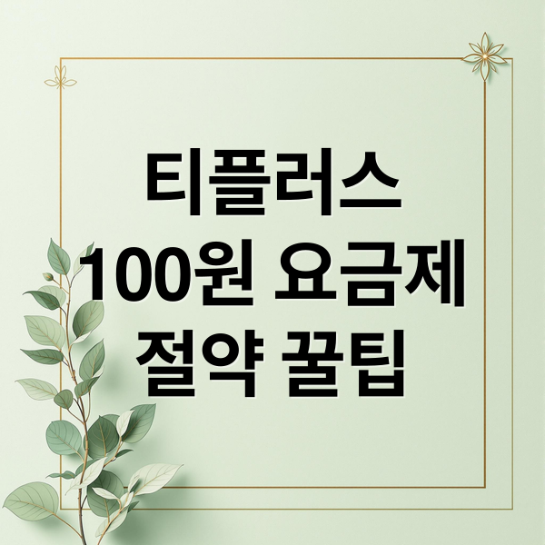 티플러스
100원 요금제
절약 꿀팁 (티플러스 100원 요금제)