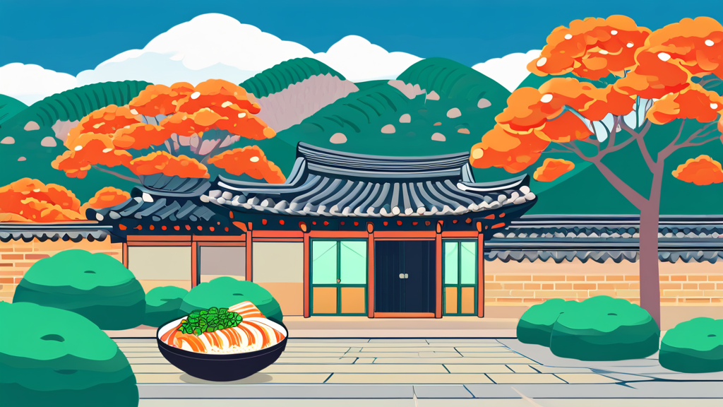 고려산 주변 여행 코스 및 먹거리 정보 (cartoon 스타일)