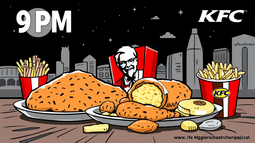 치킨나이트 시간 & 메뉴 안내 (illustration 스타일)