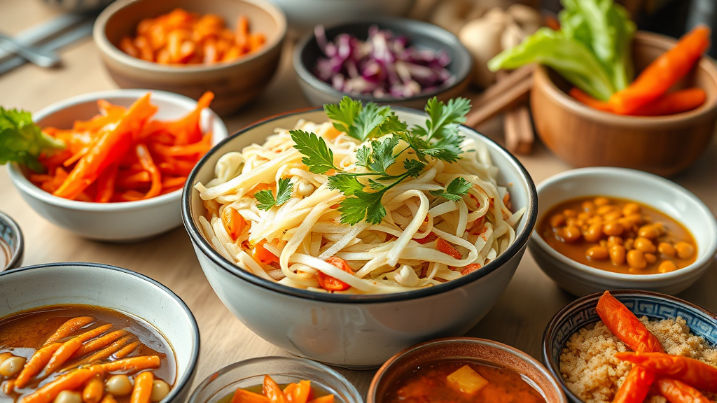 봄동 겉절이 활용법: 샐러드부터 비빔밥까지 (realistic 스타일)