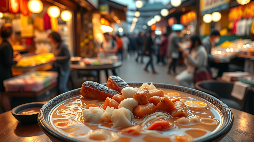 수원 대표 음식: 족발, 순대 (realistic 스타일)