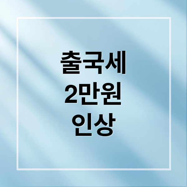 출국세
2만원
인상 (공항출국세 2만원 인상 27년)