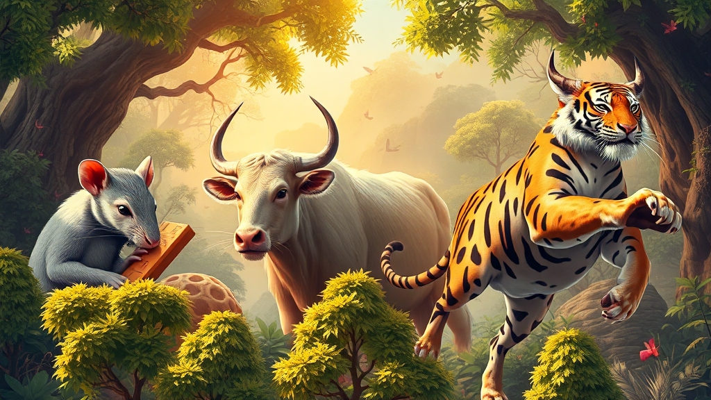 띠별 성격 및 특징 (realistic 스타일)