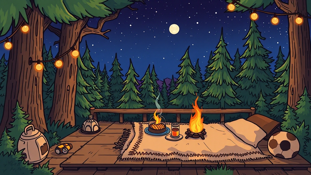 캠핑 후기 & 이용 팁 (cartoon 스타일)