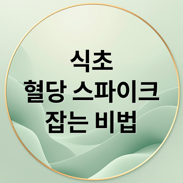 식초
혈당 스파이크
잡는 비법 (식초가 혈당에 미치는 영향)