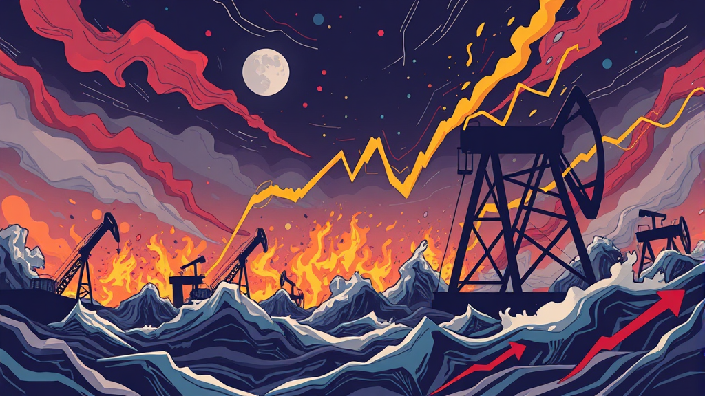 글로벌 금융 시장 요동: 증시 급락과 에너지 위기 (illustration 스타일)