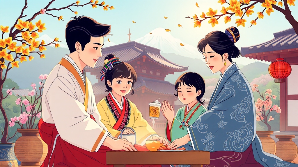 안전하고 즐거운 명절 팁 (illustration 스타일)