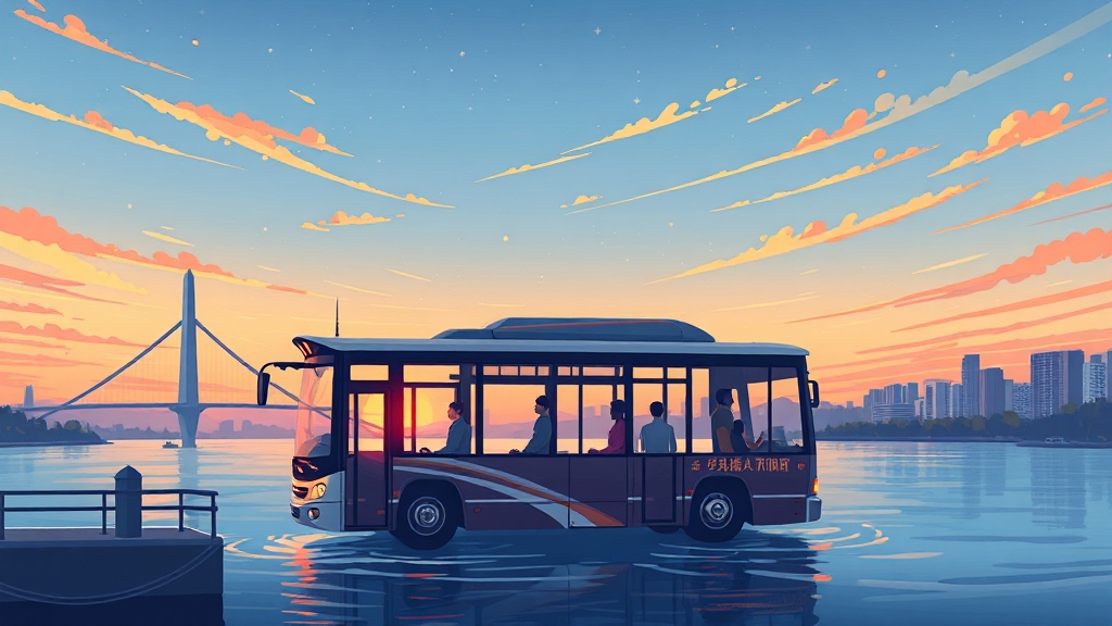 한강 버스, 타보니 어때? (illustration 스타일)