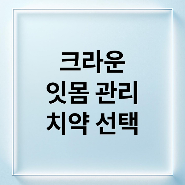 크라운
잇몸 관리
치약 선택 (크라운 관리 치약)