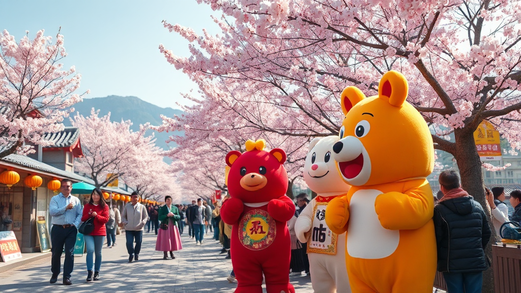 축제로 만나는 충청북도 다채로운 봄 (realistic 스타일)