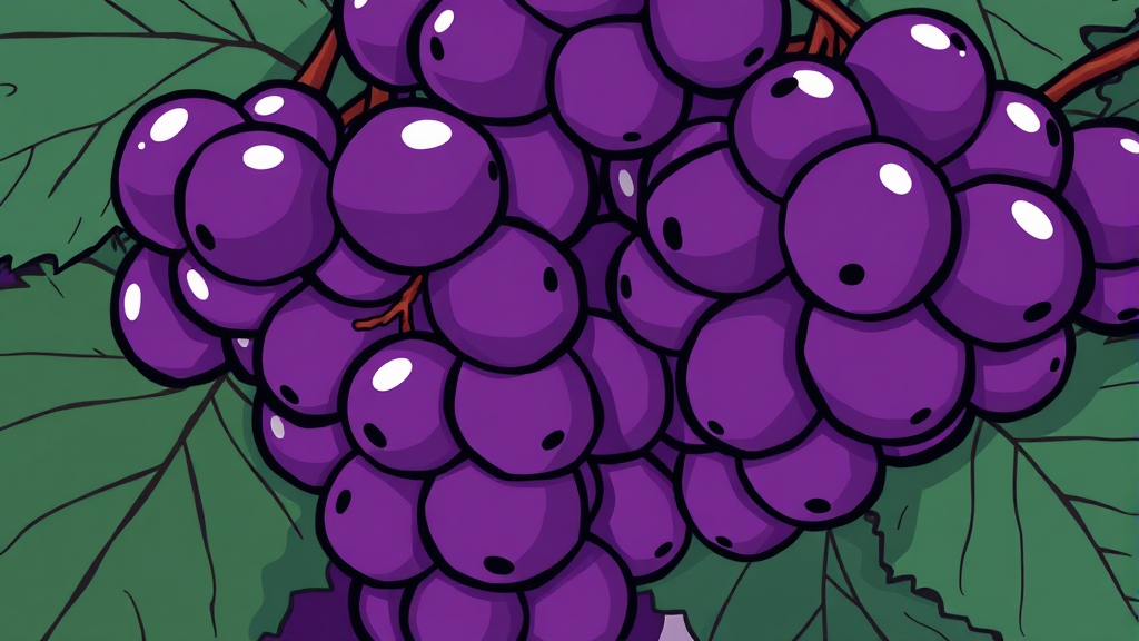 포도 껍질 레스베라트롤: 치매 예방과 뇌 건강의 비밀 7 포도 껍질의 숨겨진 힘: 항산화, 항염증, 그리고 장수 효과 (cartoon 스타일)