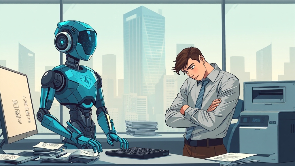 반복 업무, ChatGPT로 자동화 (illustration 스타일)