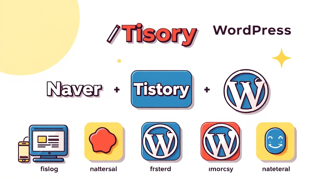 블로그 운영 플랫폼 비교 (cartoon 스타일)