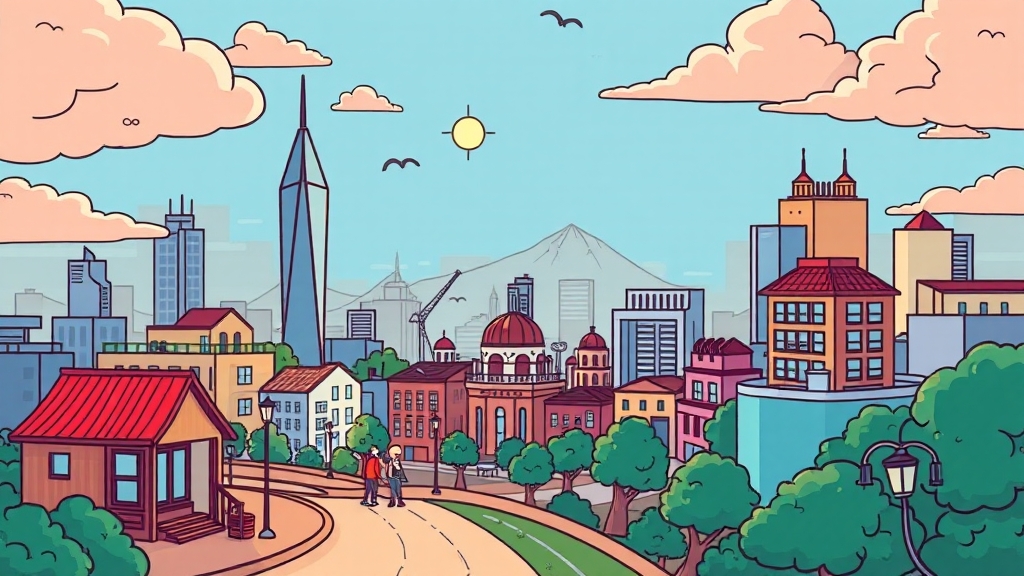 해외취업 후 현지 생활 및 정착 지원 (cartoon 스타일)