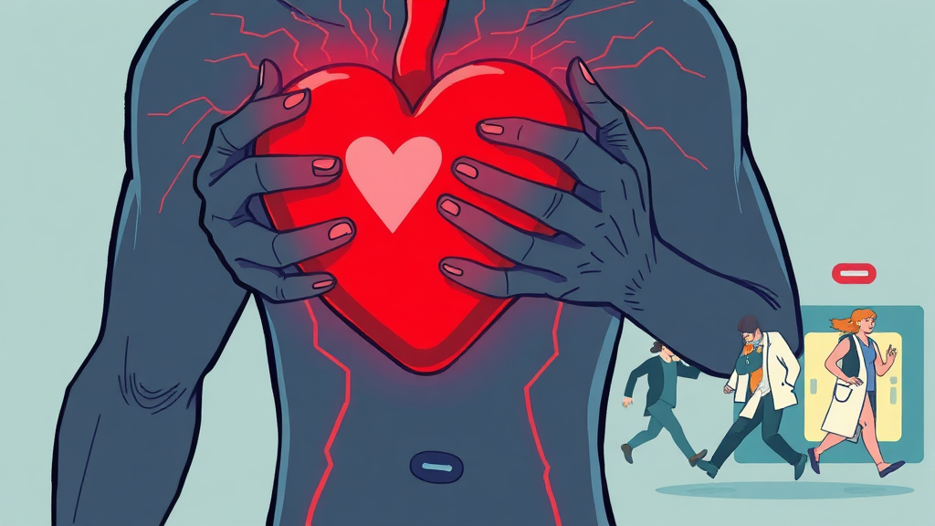 가슴 통증, 심근경색일까요? (illustration 스타일)