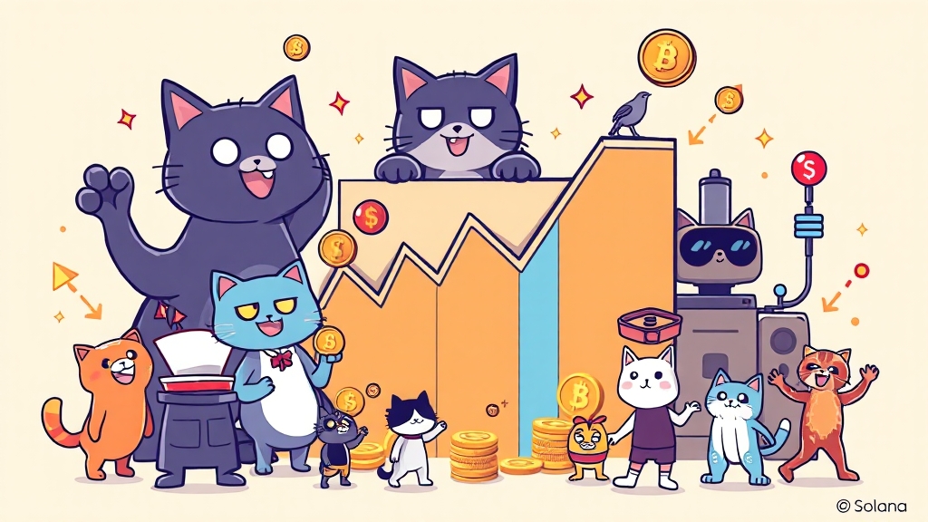 솔라나 코인 종류와 특징 (cartoon 스타일)