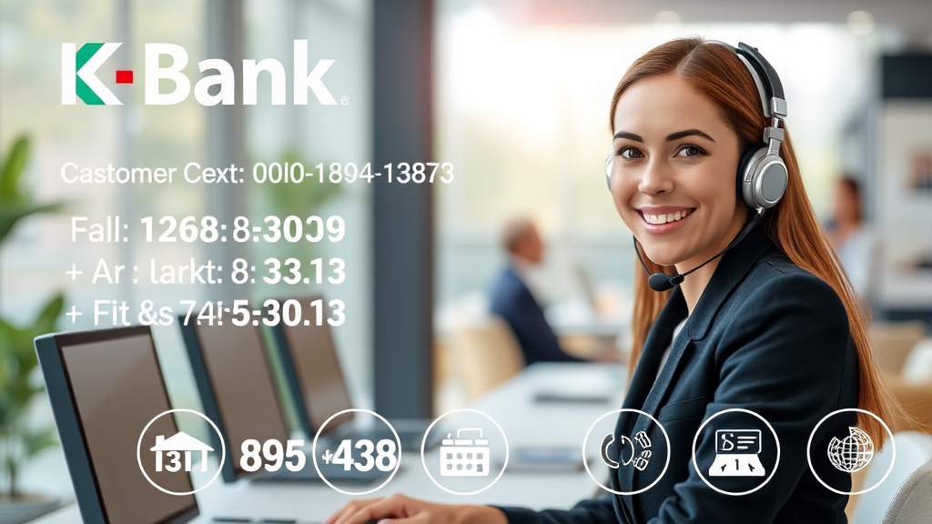 케이뱅크 고객센터 전화번호 및 주요 업무 안내 (realistic 스타일)