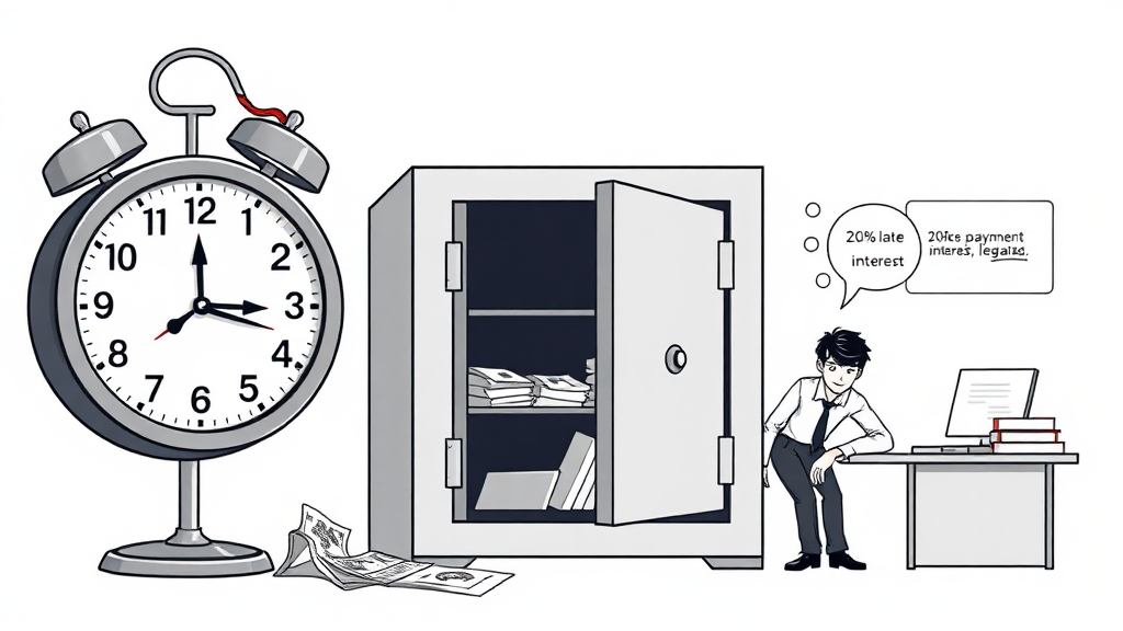 퇴직금 미지급, 법적 책임은? (illustration 스타일)