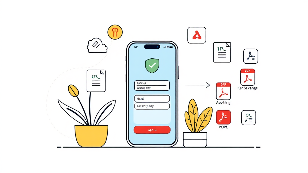 앱으로 통장사본 발급하기 (illustration 스타일)