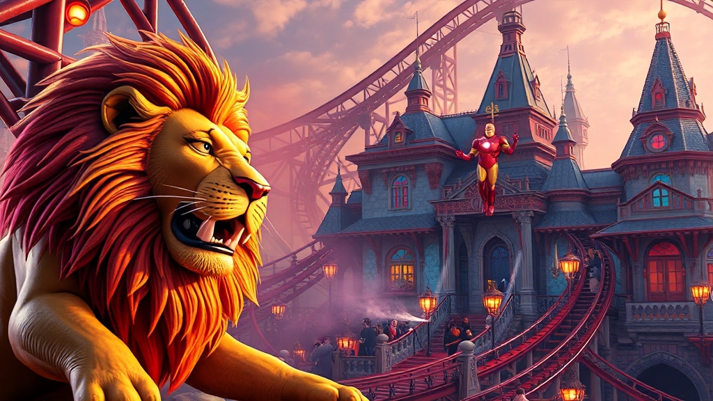 어트랙션 및 공연 추천 (realistic 스타일)