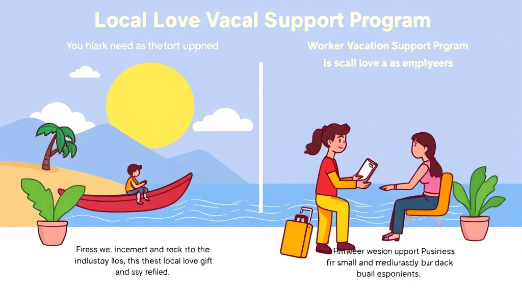 지역사랑 휴가지원제 vs 근로자 휴가지원사업: 무엇이 다를까? (cartoon 스타일)