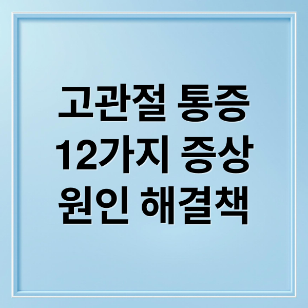 고관절 통증
12가지 증상
원인 해결책 (고관절 통증 증상 12가지)