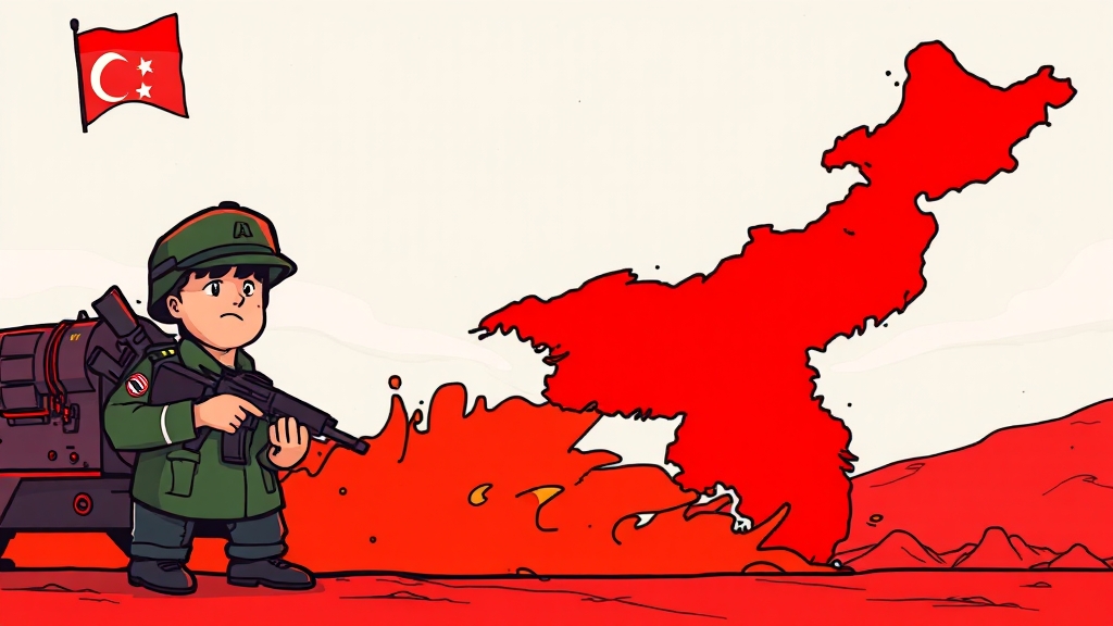 한반도 안보, 긴장 고조 (cartoon 스타일)