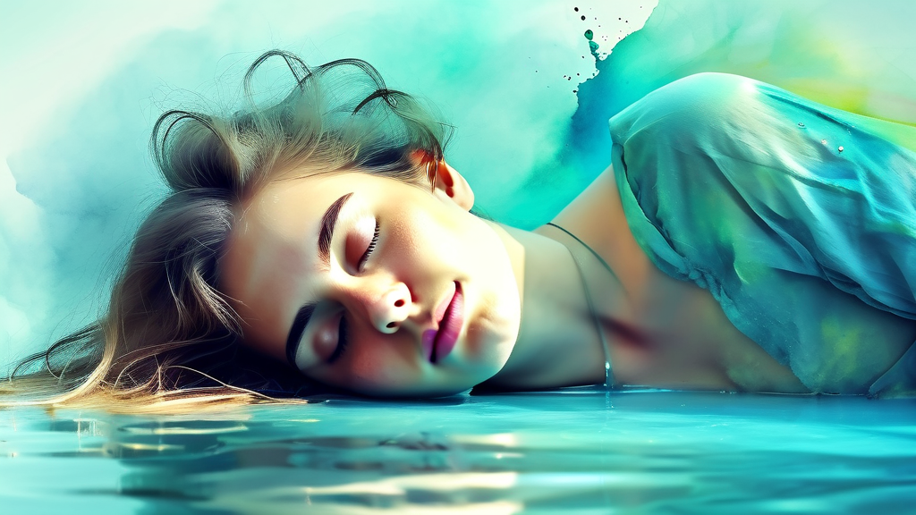 스트레스와 수면, 콜레스테롤에 미치는 영향 (watercolor 스타일)