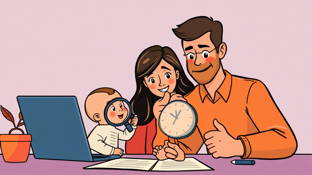 육아휴직 연말정산 주의사항 (cartoon 스타일)