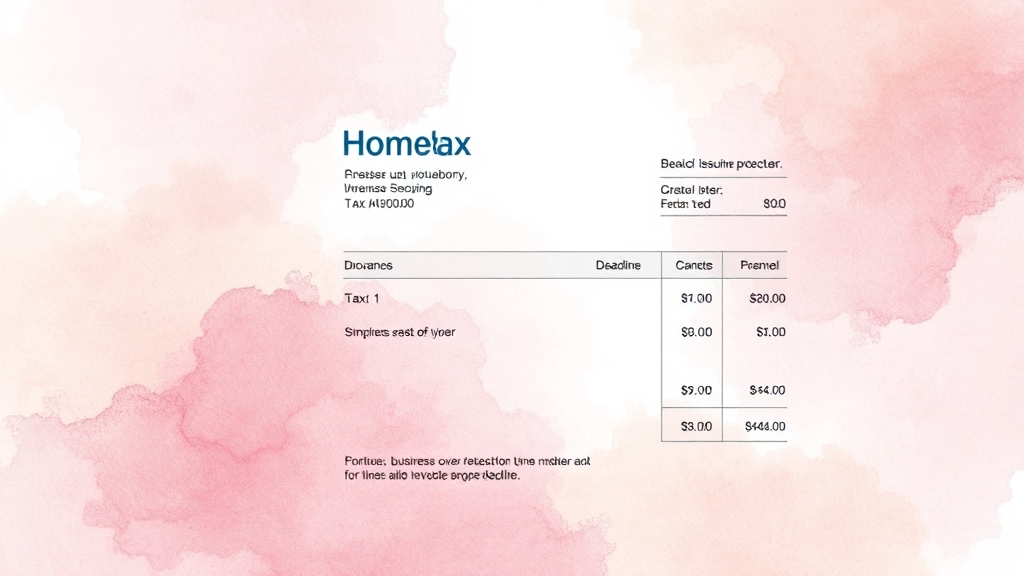 홈택스 발행 방법 (watercolor 스타일)