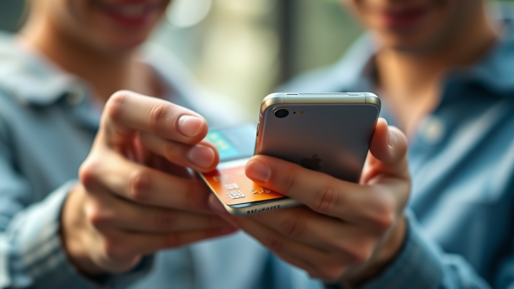 애플페이, 간편 결제 시장의 판도를 바꿀까? (realistic 스타일)