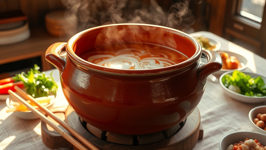 청국장 vs 된장, 뭐가 다를까? (realistic 스타일)