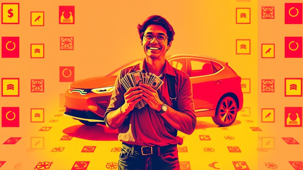 지원금 지급과 폐차 과정 (popart 스타일)