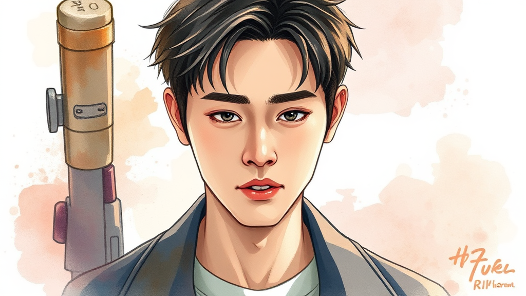 박지훈 배우의 끊임없는 도전과 성장 (watercolor 스타일)