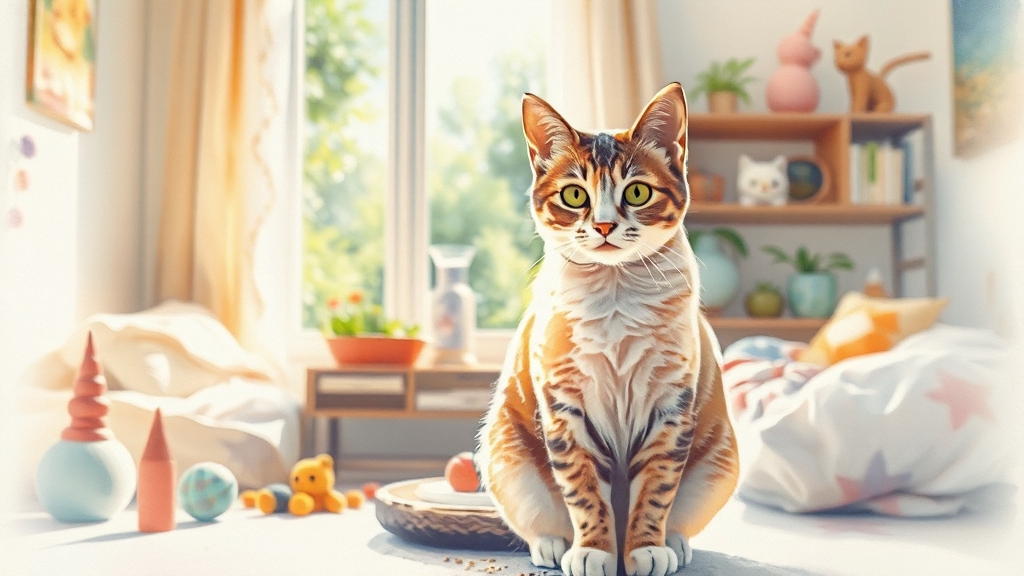 고양이 수명, 무엇이 영향을 미칠까? (watercolor 스타일)