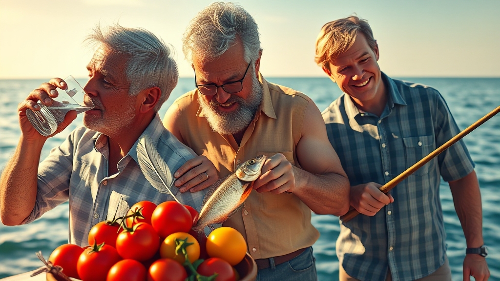 전립선 건강 생활 습관 (realistic 스타일)