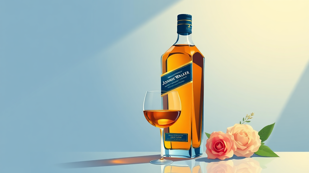 조니워커 블루라벨 맛과 향 분석 (illustration 스타일)