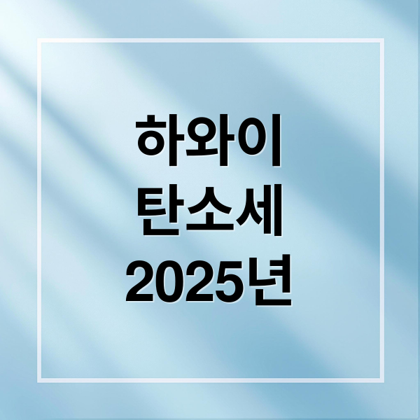 하와이
탄소세
2025년 (하와이 여행 탄소세)