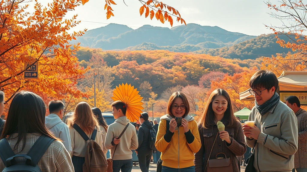 가을 여행 꿀팁 & 정보 (realistic 스타일)