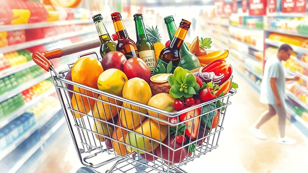 코스트코 할인 품목: 식품 & 신선식품 (watercolor 스타일)