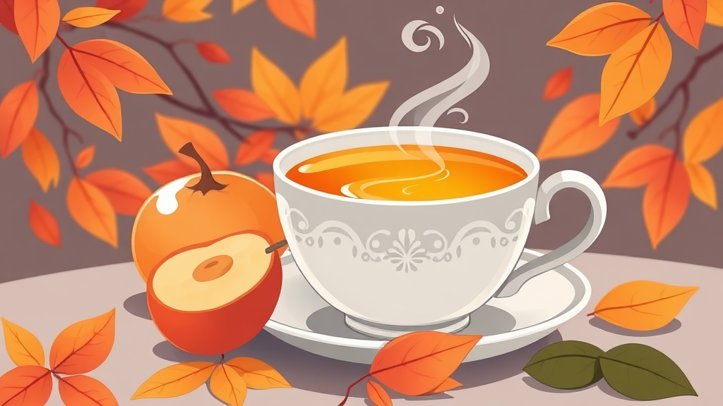 모과차 부작용 및 주의사항 (illustration 스타일)