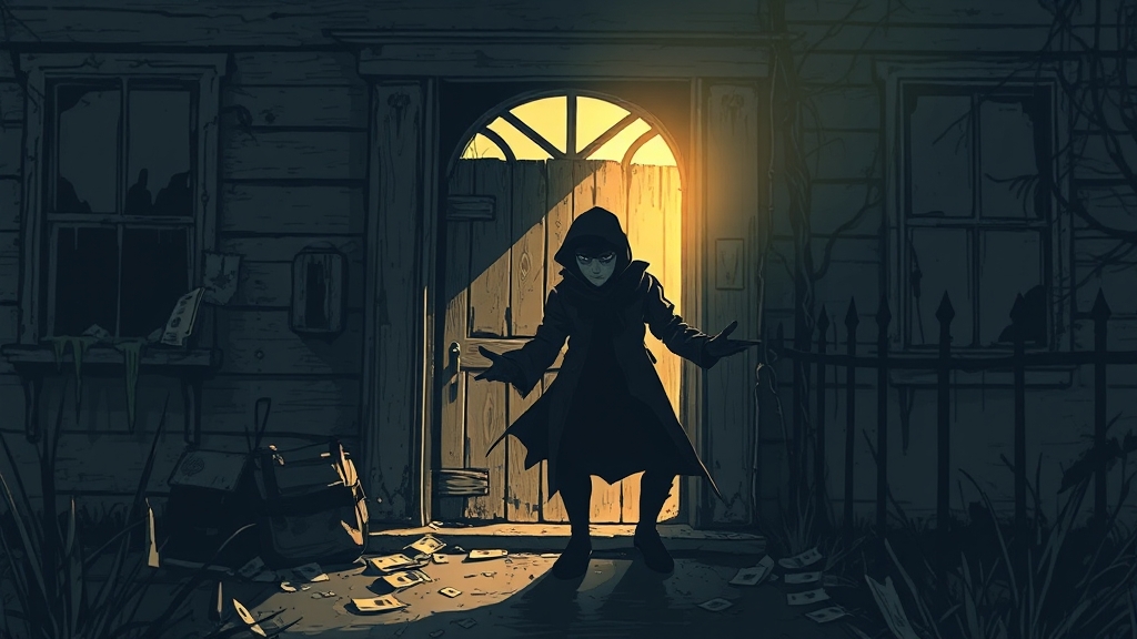집에 도둑 드는 꿈: 불안과 변화 (illustration 스타일)
