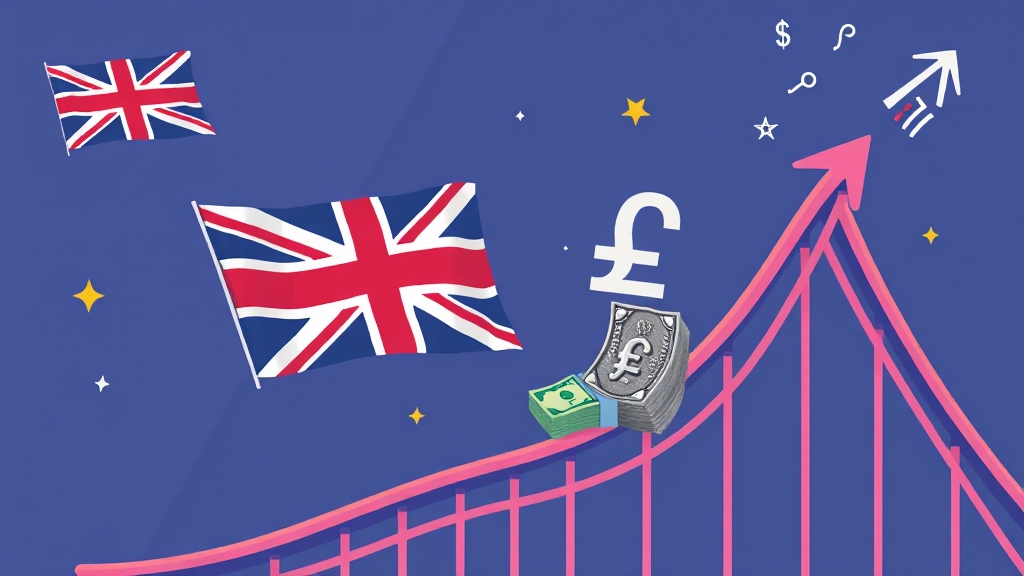 파운드 환율 상승 vs 하락 (illustration 스타일)
