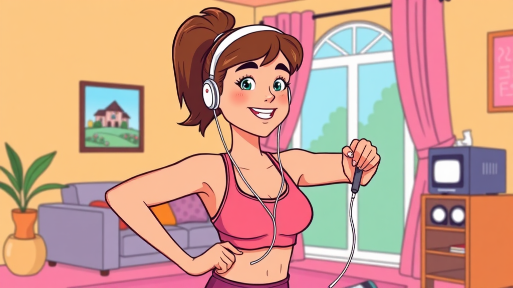 성공적인 홈트 꿀팁 (cartoon 스타일)